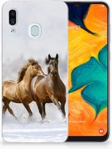 Geschikt voor Samsung Galaxy A20 | A30 Uniek TPU Hoesje Paarden