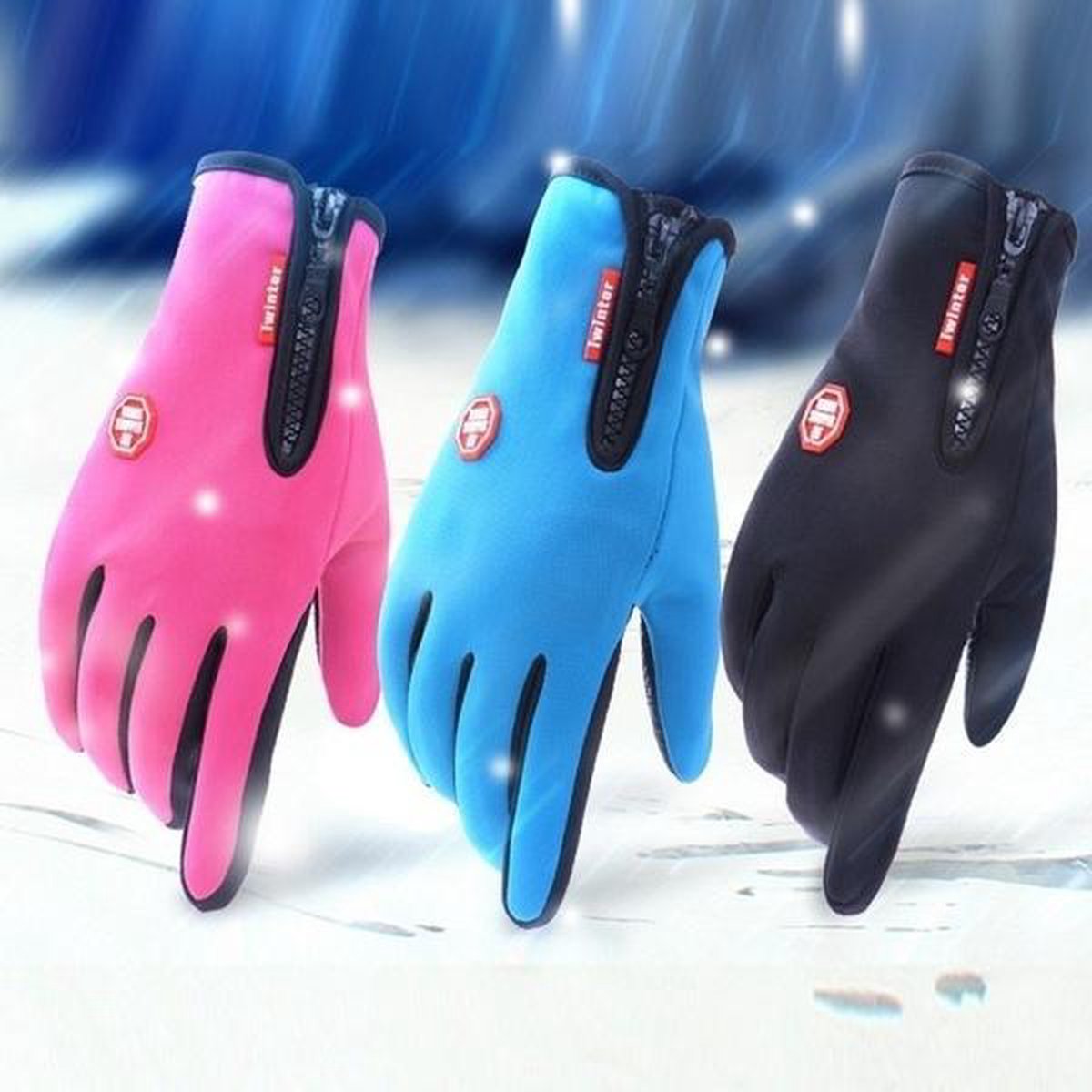 Topco Luxe winddichte touchscreen handschoenen - Maat XL - Zwart - Merkloos