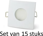 Dimbare LED 4W badkamer inbouwspot | Wit vierkant | Extra warm wit | Set van 15 stuks Met Philips LED lamp