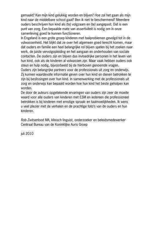 Tekstpagina over samenwerking met professionals voor kinderen met ESM.
