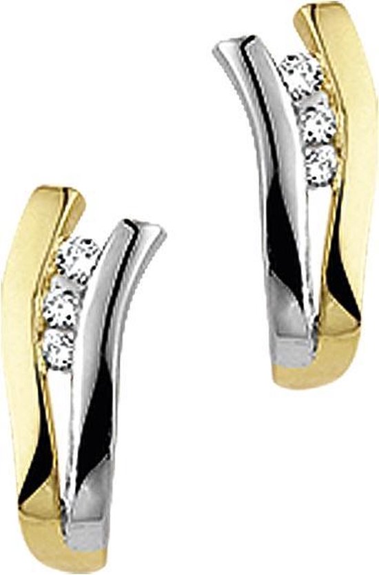 Clous d'oreilles The Jewelry Collection Diamant0.082 (2x0.041) H P1 - Or Bicolore