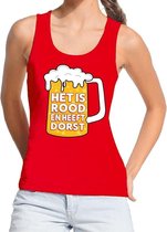 Rood Het is rood en heeft dorst tanktop / mouwloos shirt dames S