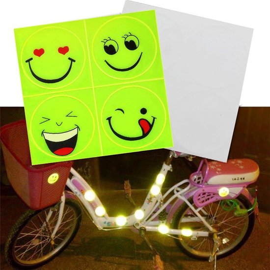 verfrommeld Stereotype Overleg 8 Stuks Smiley Reflector Sticker Fiets - Fietsverlichting - Emoticon -  Veiligheid | bol.com