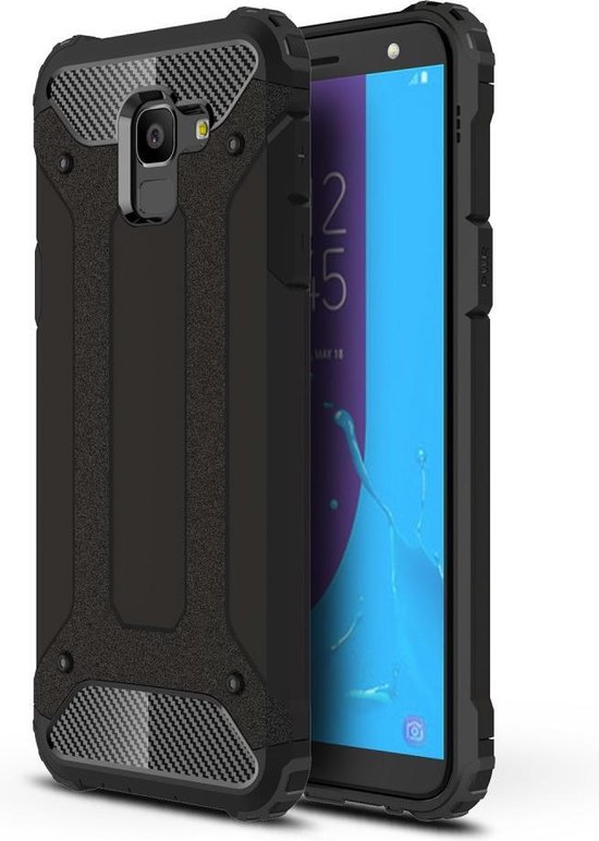 toevoegen aan Whirlpool Voorvoegsel Armor Hybrid Back Cover - Samsung Galaxy J6 (2018) Hoesje - Zwart | bol.com