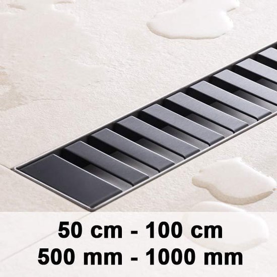 Clp Douchegoot Paganini zwart (roestvrij staal) 600 mm / 60 cm