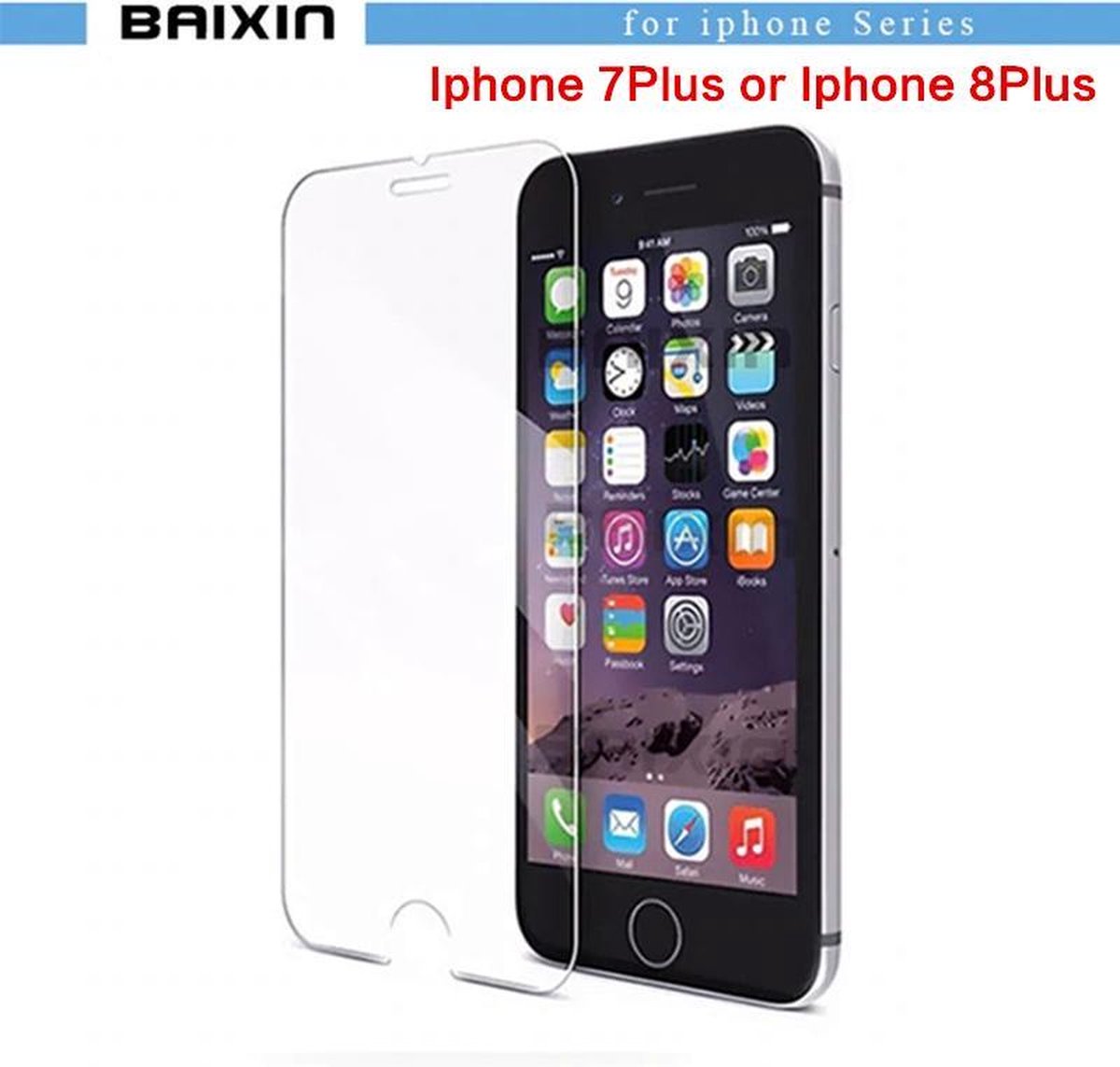 iPhone Glazen screenprotector  iphone 8 Plus of 7 Plus - Tempered glass  - Gehard glas