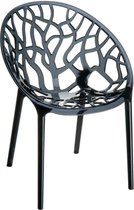 CLP Design tuinstoel CRYSTAL bistrostoel - stapelbare stoel, belastbaar tot 160 kg, weer- en UV-bestendig zwart
