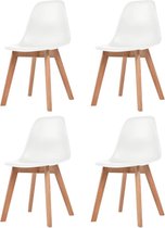 Eetkamerstoelen wit 4 st