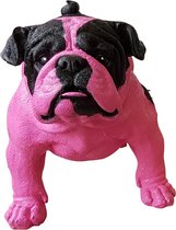 Vrolijke Beelden Engelse Bulldog - 22x26 Cm - Roze