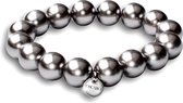 Quiges - Bracelet Charm Charm Perle Gris 18cm - Argent 925 - HCB019