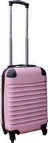 Travelerz lichtgewicht ABS reiskoffer met cijferslot licht roze 27 liter