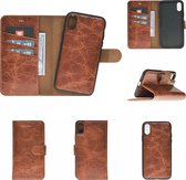 Barchello Lederen iPhone X / Xs Hoesje - Tweedelige ontwerp: Wallet case / Hardcase - Vessel Bruin