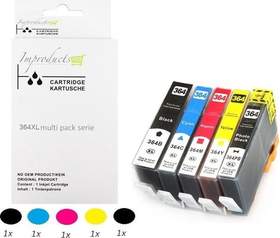 Improducts® Inkt cartridges - Alternatief Hp 364 XL 364XL set + foto zwart