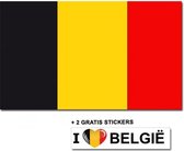 Belgische vlag met 2 gratis Belgie stickers