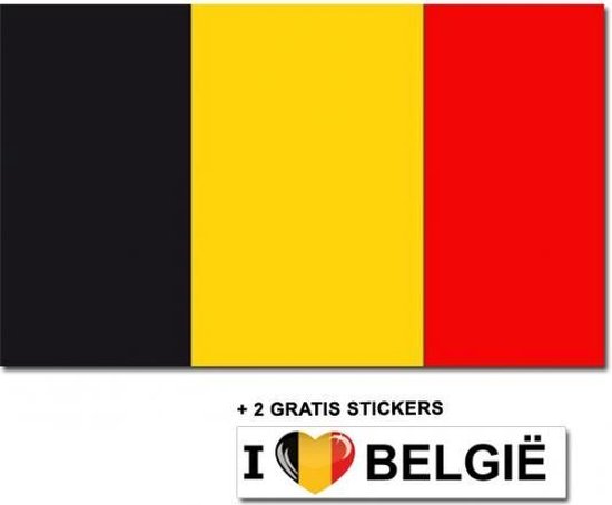 vlag met gratis Belgie stickers bol.com