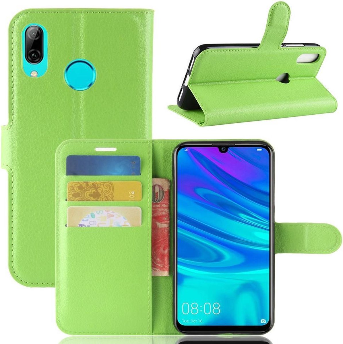 Book Case - Geschikt voor Huawei P30 Lite Hoesje - Groen