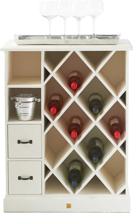 klein Collega lavendel Rivièra Maison Château Clairemont Wine Cabinet - Wijnkast - Wit | bol.com