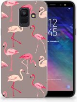 Geschikt voor Samsung Galaxy A6 (2018) Uniek TPU Hoesje Flamingo