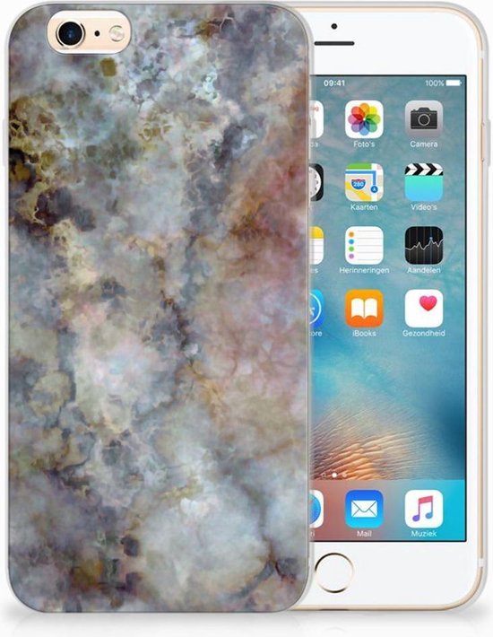 Housse TPU Silicone Etui pour Apple iPhone 6 | 6s Coque Marbre Gris