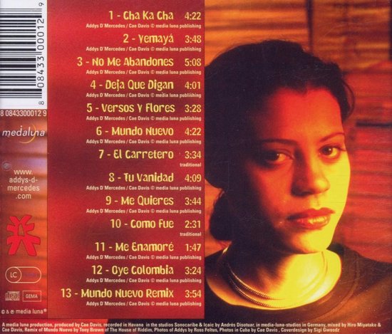 Addys Mercedes Mundo Nuevo (CD), Addys Mercedes CD (album) Muziek