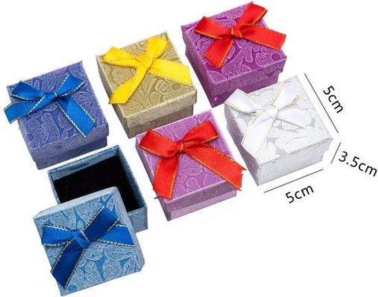 Hoe Encommium Jood 24 stuks Verpakking Doosjes ring - Bloemen Design - 5x5x3.5 cm | bol.com