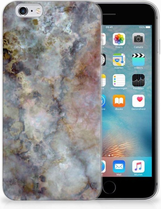 Housse TPU Silicone Etui pour Apple iPhone 6 | 6s Coque Marbre Gris