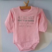 Baby Rompertje roze meisje met tekst | Als het niet mag van mama vraag ik het aan oma |  lange mouw | roze | maat 62/68