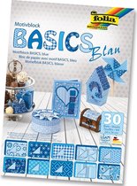 7x Folia Motiefpapier Basics blauw