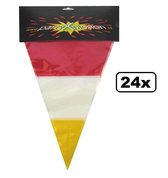 24x Vlaggenlijn rood/wit/geel 10 meter