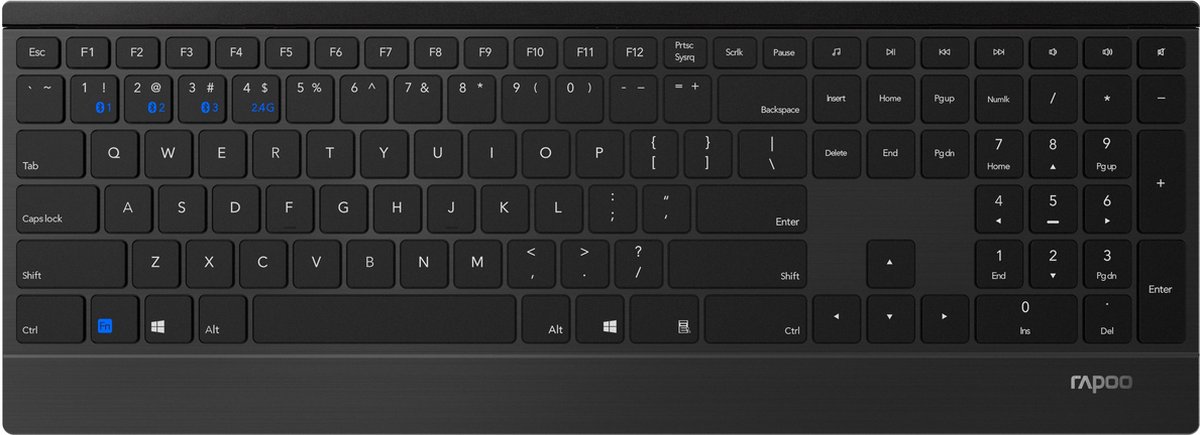 Rapoo E9500M - Toetsenbord - Draadloos - QWERTY