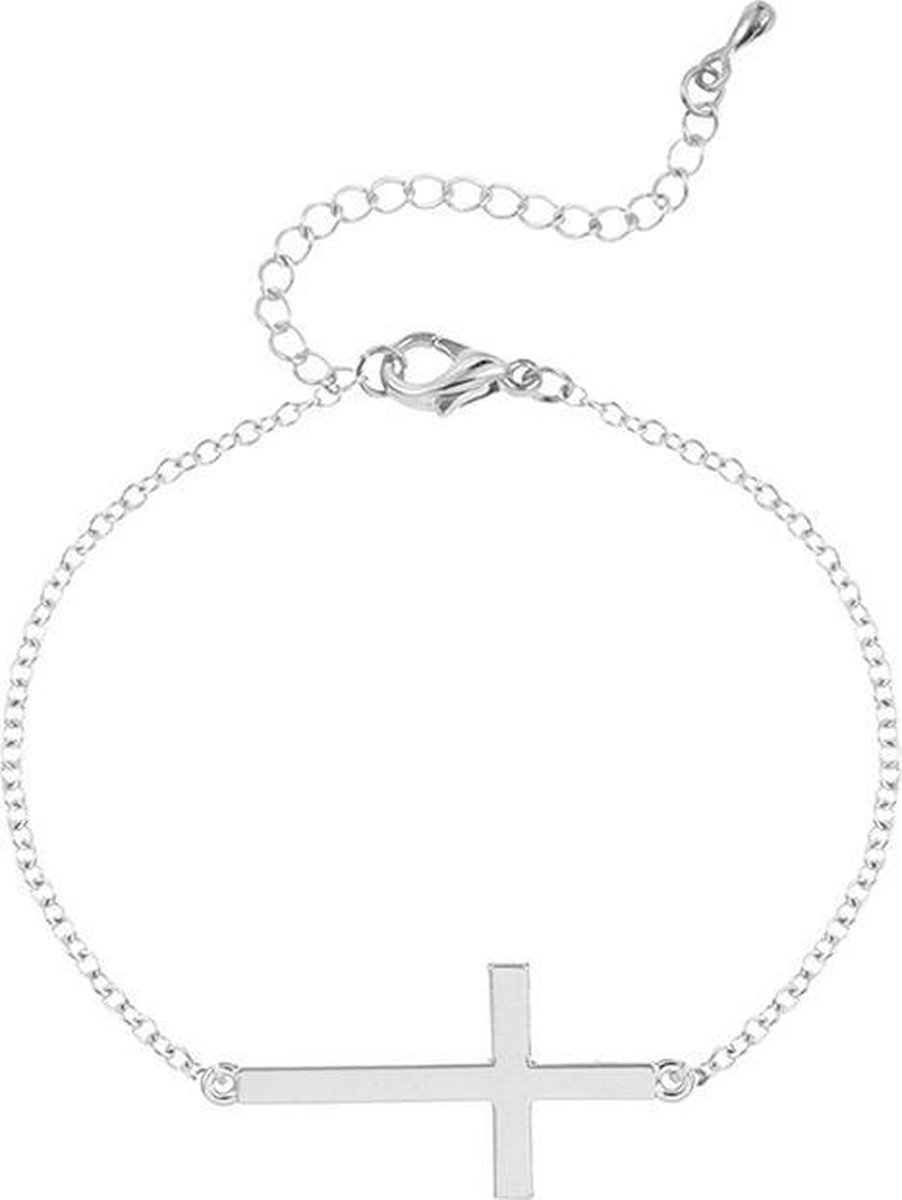24/7 Jewelry Collection Kruis Armband - Kruisje - Zilverkleurig