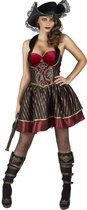 LUCIDA - Barok rood en goudkleurig piraten kostuum voor vrouwen - M