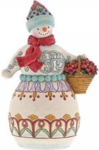 Jim Shore - Heartwood Creek - Winter Wonderland Sneeuwpop met Mandje - 21 cm