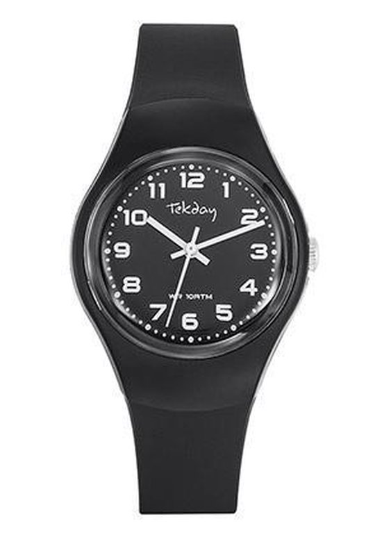 Tekday 653976 analoog horloge 34 mm 100 meter zwart | bol