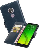 Zakelijke Bookstyle Hoesje voor Motorola Moto G7 Power Blauw