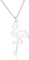 24/7 Jewelry Collection Flamingo Ketting - Zilverkleurig