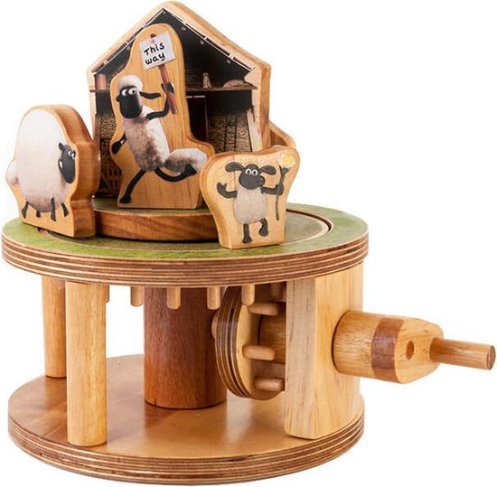 Pardon morfine Min Mechanische (bewegende) houten bouwset / bouwpakket Shaun het Schaap –  Schapen rotonde | bol.com