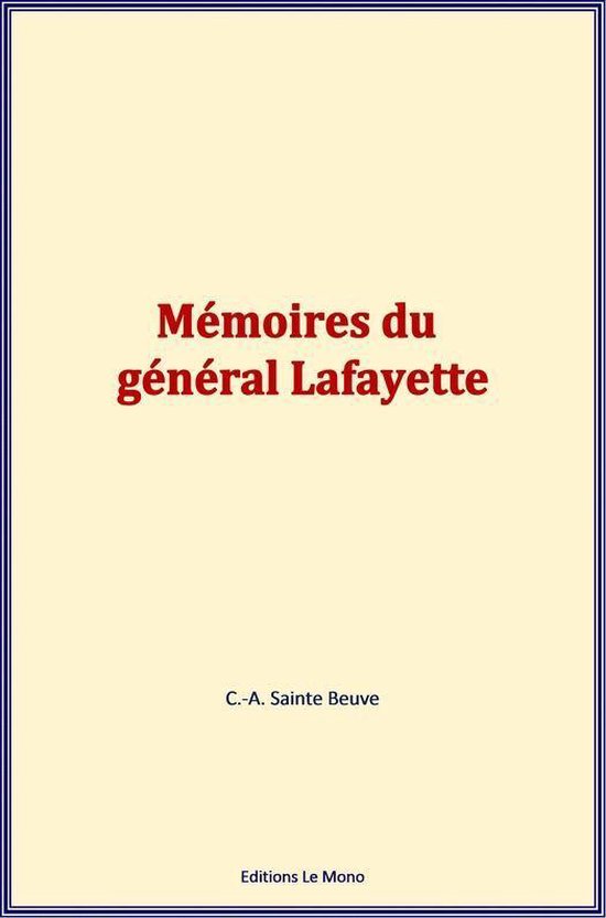 Mémoires du général Lafayette - cover