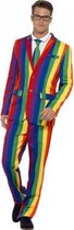 Heren kostuum regenboog 56-58 (XL)