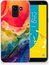 Geschikt voor Samsung Galaxy J6 2018 Uniek TPU Hoesje Watercolor Dark