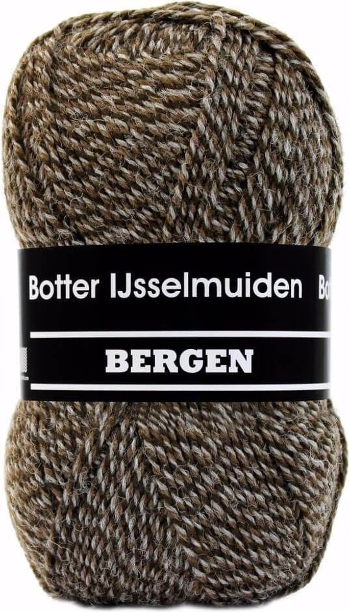Botter Bergen bruin gemeleerd 103 - Botter IJsselmuiden PAK MET 5 BOLLEN a 100 GRAM. PARTIJ 45223.