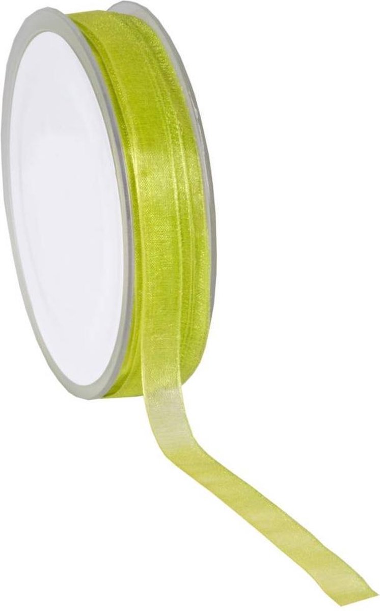 Lime Organza lint – 10 mm × 50 m – Organza