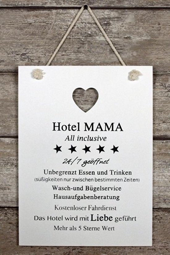 Wandbord Hotel Mama in het Duits