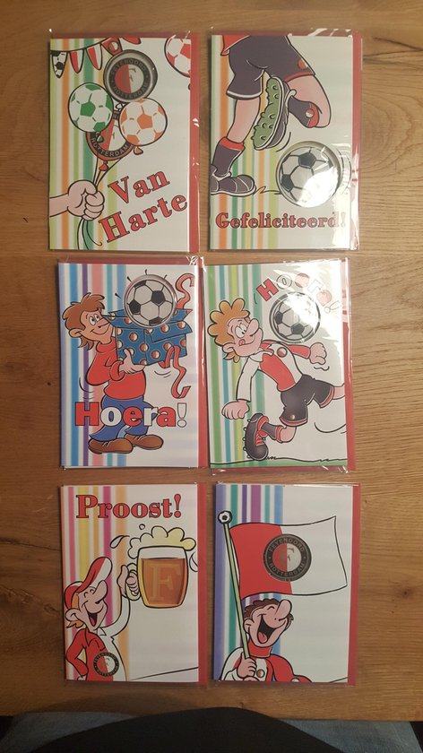 Feyenoord Wenskaarten - Set van 6 kaarten met envelop | bol.com