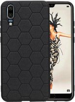 Hexagon Hard Case - Telefoonhoesje - Backcover Hoesje - achterkant hoesje - Geschikt voor Huawei P20 - Zwart