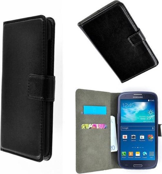 Galaxy S3 Neo i9300i Wallet Bookcase hoesje Zwart |
