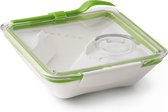 Handig Cadeau | lunchbox vierkant wit - lime groen