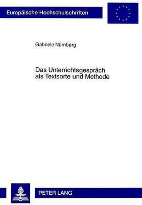 Das Unterrichtsgespräch als Textsorte und Methode - cover