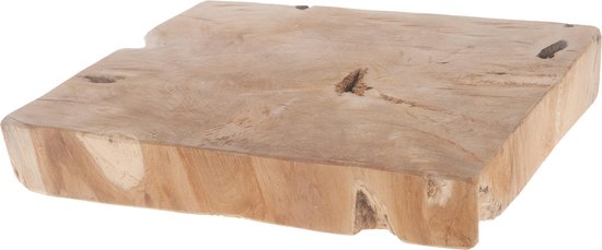 druiven Willen gekruld Teak houten plaat - naturel - vierkant- 30 x 30 x 5 cm | bol.com