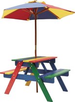 Kinder picknicktafel Rainbow met parasol